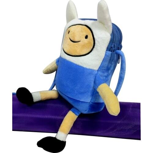 Adventure Time Plush Toys shoulder Cartoon bag Jake Finn bemore Soft Stuffed Animal BMO Two Zipper pocket Finn The Human Robot