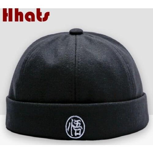 Family Size Chinese Letter Winter Landlord Hat Casual Wool Melon Hat Thick Warm Men Cap Vintage Classic 5 Panel Male Beanie