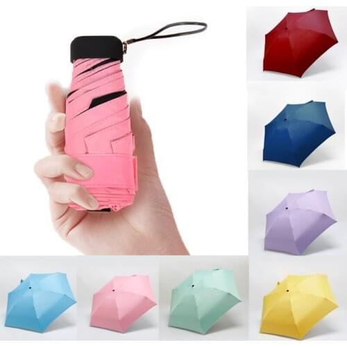 Mini Folding Umbrella Rain Pocket Parasol Girls Anti-UV Waterproof Portable Travel Umbrella