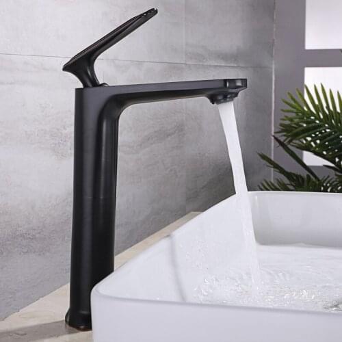 Wash Basin Faucet Hot And Cold Mixer Water Brass Black Bathroom Mixer Tap Single Handle Basin Water Sink Modern Taps