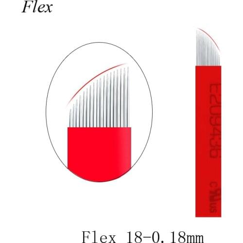 Sterile Microblading Needles 0.18mm 18 Pins Flexible Hair Strokes Microblading Needles Tattoo Needles Blades