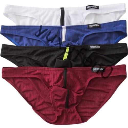 4PCS/Set Sexy Men Underwear Breathable Low Waist Underpants Penis Pouch Male Gay Homme Panties Bulge Mens Briefs Soft Lingerie