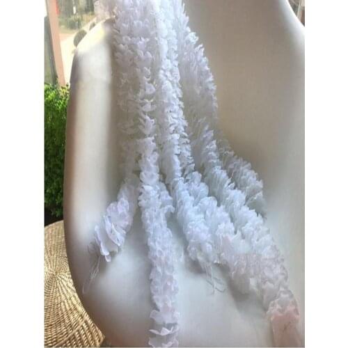 Unique Design Wedding Backdrop Decoration Orchid Flower Silk Wisteria Vine White Artificial Wreaths Shooting Photo Props Free Sh