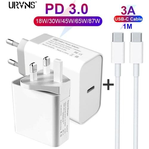 UTBVO PD 3.0 USB C Laptop Charger Type C Fast Charger with USB-C Cable for MacBook Pro Dell XPS iPad Pro iPhone Pixel Galaxy S10