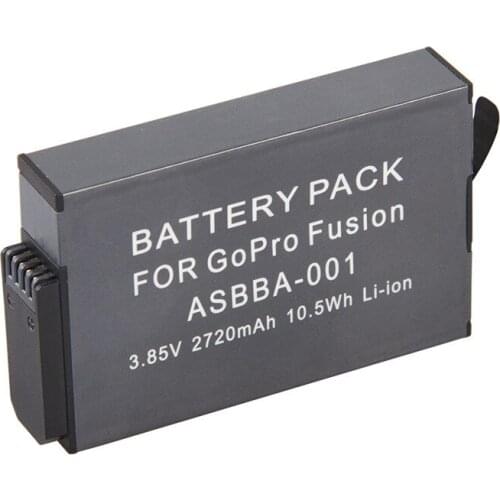 1Pcs 2720mAh Rechargeable Batteries for Gopro ASBBA-001 Battery Accu Gopro Fusion 360-Degree Sports Action Camera Accessories
