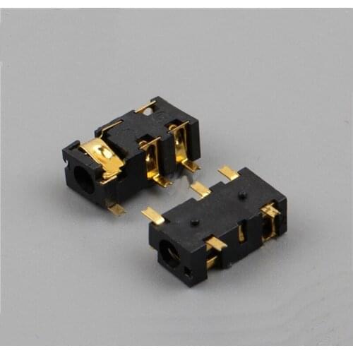10pcs Ф 3.5mm socket female power headphone 5 patch 2 fixed pins pj-327b