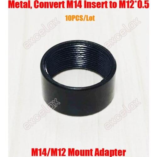 10PCS/Lot M14 Insert Interface to M12 x0.5 Thread Mount Adapter Metal Zinc Alloy 7mm Extension Adaptor Extender for CCTV Lens