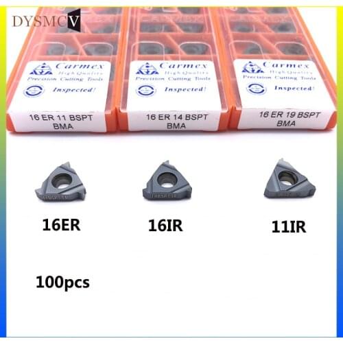 100pcs 100% original Carmex 11IR 16ER 14NPT BMA 16ER AG60 16IR carbide blade lathe CNC threaded blade cutter free shipping