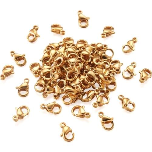 100pcs 304 Stainless Steel Golden Lobster Claw Clasps Jewelry Making Findings accessories Wholesale F60