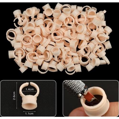 100pcs Silicone Permanent Makeup Ring M Tattoo Ink Eyebrow Lip Holder Rings Maquiagem Definitiva Porta Pigmentos