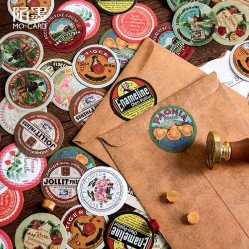 45pcs/pack vintage Old time round Pattern decoration sticker DIY gift Bottle photo
