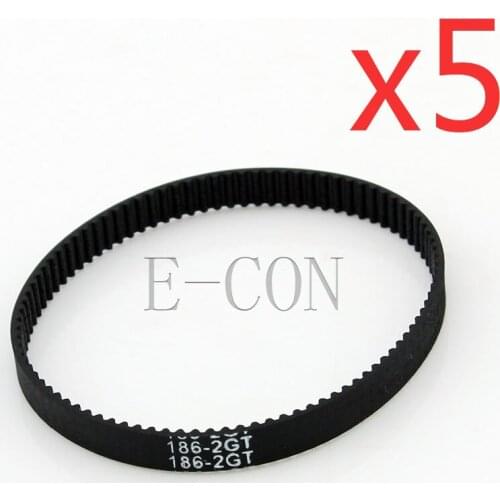 5pcs/lot 186-GT2 loop timing belt width 6mm GT2 belt Rubber Fiberglass inner length 186mm 93 Teeth for 3D Printer free ship
