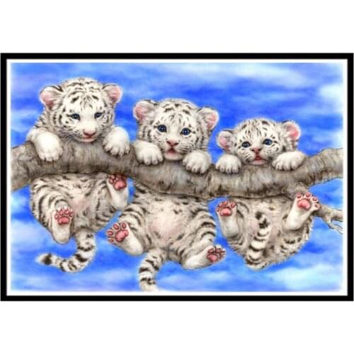 5D DIY Diamond Painting Animal Mosaic Tiger Cross Stitch Mosaic Home Decoration Wall Sticker