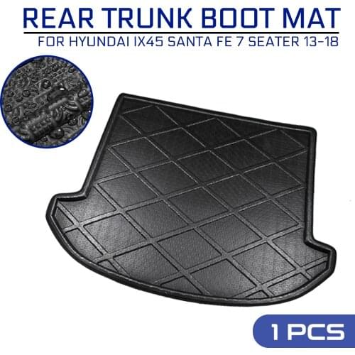 For Hyundai IX45 Santa Fe 7 Seater 2013-2018 Car Floor Mat Carpet Rear Trunk Anti-mud Cover