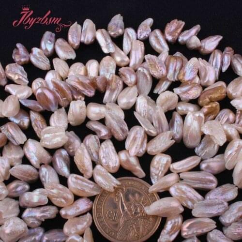 9x12-10x15mm TOP Drill Reborn Keshi Cultured Freshwater Pearl Natural Stone Beads For Necklace Jewelry Making 15" Free Shipping