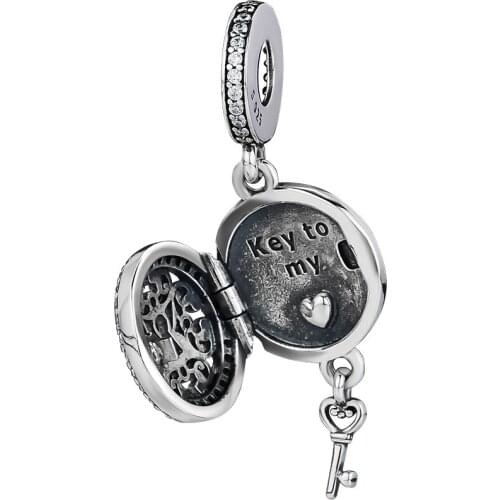 Fits for Pandora Charms Bracelets Regal Love Key Beads 100% 925 Sterling Silver Jewelry Free Shipping