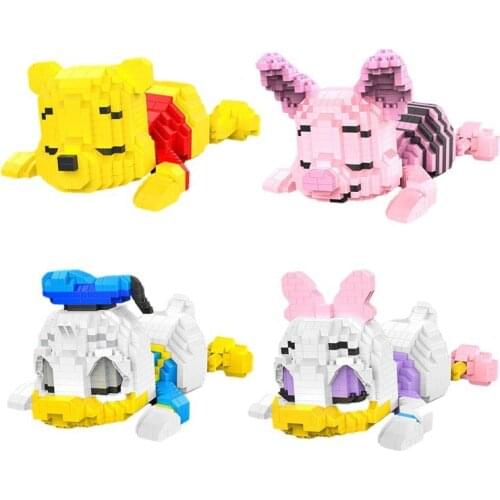 New Classic Disney World Park Bricks Donald Duck Daisy Winnie Piglet Suit Building Blocks DIY Blocks Model Doll Kids Toys Gift