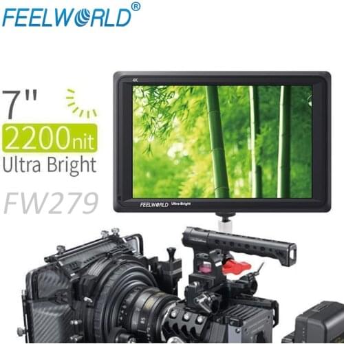 FEELWORLD FW279 7 Inch Super Bright 2200nit Daylight Viewable 4K HDMI DSLR Camera Monitor for Outdoor Using