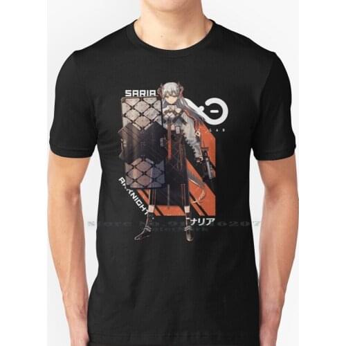 Arknights Saria T Shirt 100% Pure Cotton Arknights Ak Saria Logo Anime Emblem Insignia Symbol Video Game Ark Nights Penguin