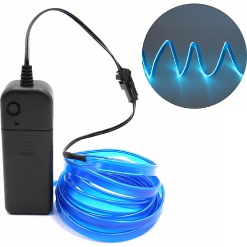 EL Wire With 6mm Sewing Edge Flexible Neon Lamp Rope Tube Cable LED Strip Glow String Light For Car Decoration Car Styling