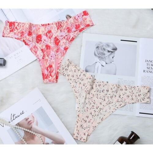 Hot Sale Women Ice Silk Sexy Underwear G-string Female Casual Lingerie Underpants Seamless Thongs Cotton Women Intimates