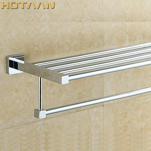 HOT SELLING, FREE SHIPPING, Bathroom towel holder, fashion Square towel rack,60cm Stainless steel towel rack YT-4016