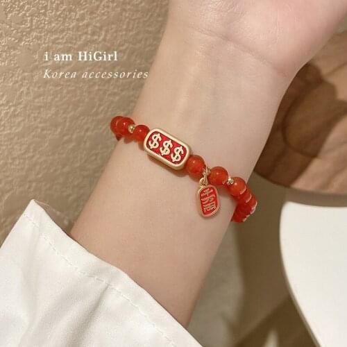 Chinese style Red Crystal Bracelet Womens Fashion Personality Crystal Bracelet Valentines Day Gift Accessories New year