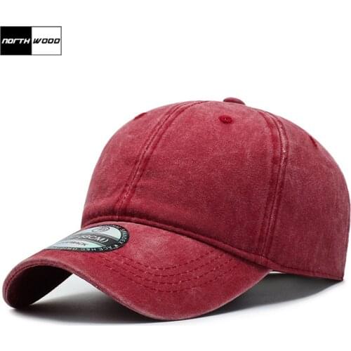 [NORTHWOOD] Classic Solid Womens Baseball Cap Men Vintage Washed Cotton Snapback Dad Hat Bone Trucker Cap Gorras Para Hombre