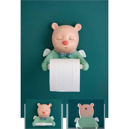 Creative Bear Kitchen Tissue Paper Holder, Bathroom Towel Holder,Toilet Roll Rack, Wall Hanging Toilet Tissue Box, Toilet Pape