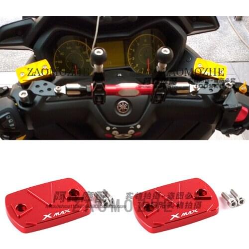Motorcycle CNC Aluminum alloy Brake Fluid Fuel Reservoir Tank Cap Cover For YAMAHA XMAX300 X-MAX 300 2017 2018