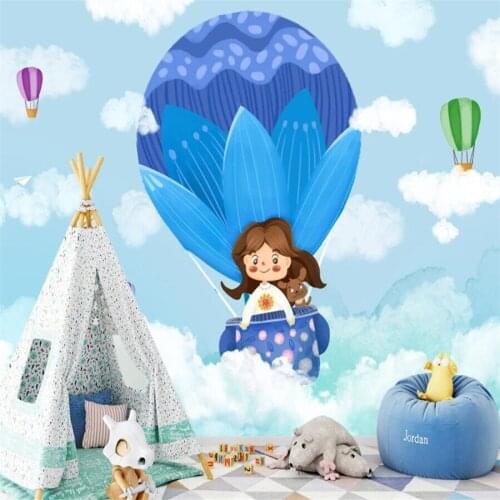 Milofi custom 3D wallpaper mural hand-painted childrens room hot air balloon sky background wall living room bedroom decoration