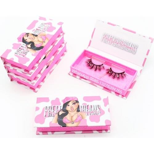 Hot Cartoon Girl Eyelash Cases Mink Eyelashes Wholesale With Box Custom Lashbox Packaging Eyelash Extension Makeup Tools