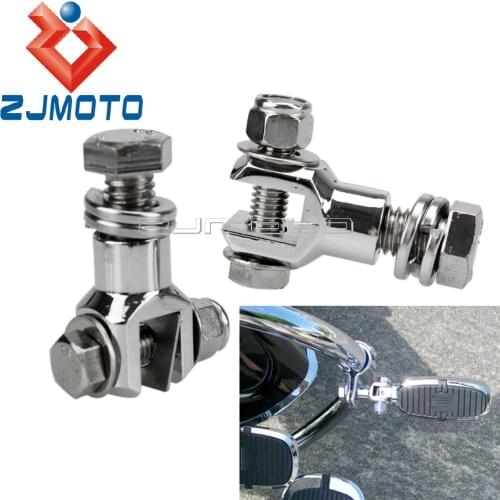 Motorcycle Footpeg Mount Clevis Bolt Clamps Footrests Mount Adapters For Harley Cafe Racer Custom Foot Peg Clevis Mount Brackets
