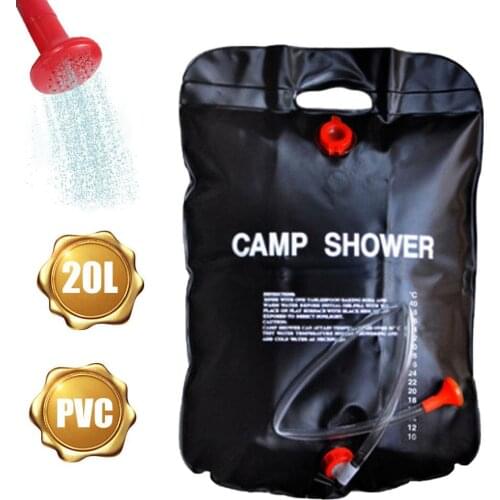 Portable Camping Solar Shower Bag 5 Gallons/20L Solar Shower Bag With Removable Hose And Shower Head For Camping Outdoor Travel