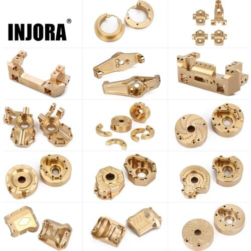 INJORA Heavy Brass Counterweight Portal Drive Housing Bumper Mount Axle Mount for RC Crawler Car Traxxas TRX4 TRX6 Upgrade Parts