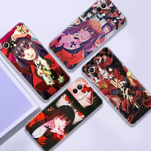Clear Cover For Xiaomi Redmi Note 10 9 Pro 9S 7 9C 8 2021 8T 9A 7A 6A Shockproof Soft Silicone Phone Case Kakegurui Jabami Anime