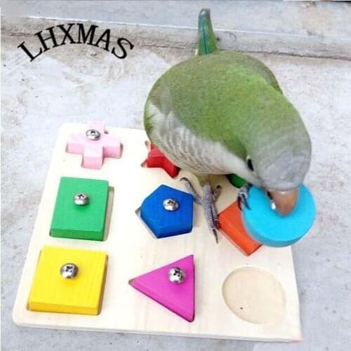 Educational Large Parrot Toys Grey Parrot Interactive Toys Colorful Wooden Bird Toy Parrot Training Products Bird Supplies D253