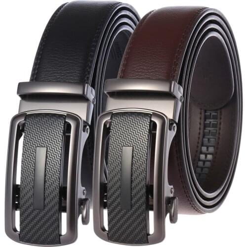 Hot Men Cowhide Belts Fashion Designer Quality Luxury Belt Genuine Leather Automatic Buckle Belts Men Waist Strap for Jeans