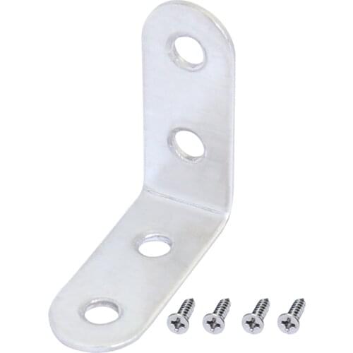4pcs 8pcs 4 Holes Corner Code Brace 40x40x16mm Stainless Steel Right Angle L Bracket Furniture Joint Fastener with Fixed Screws