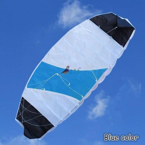 Outdoor Fun Sports 1.4m Power Dual Line Stunt Parafoil Parachute Rainbow Sports Beach Kite For Beginner