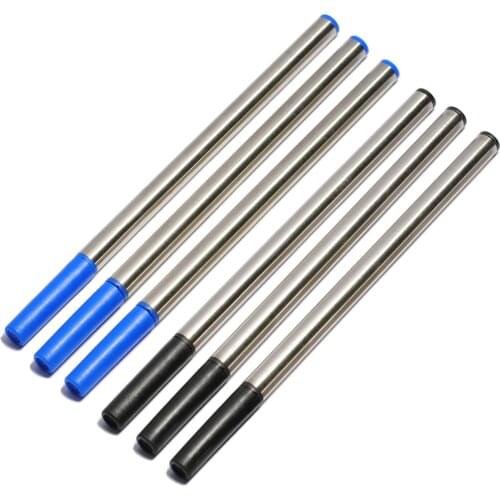 3Pcs 11cm Length High Quality 0.5mm Writing Point Blue Black Ink Metal Ballpoint Pen Refills Rods