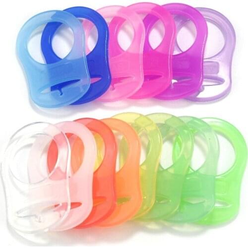 Sutoyuen 10pcs Transparent Clear Food Grade BPA FreeSilicone Baby Pacifier Dummy Adaptor Ring Holder Chain Rings for MAM / NUK