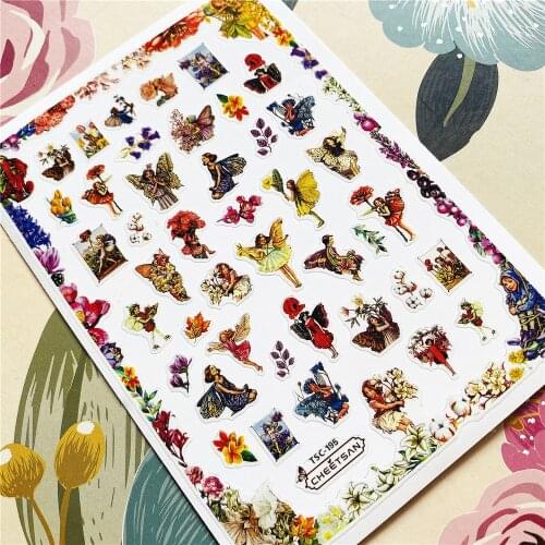 TSC-178-195 Angel Pharaoh Girl with wings Mask man 3D Back glue Nail decal Nail sticker Nail decoration Nail art Nail ornament