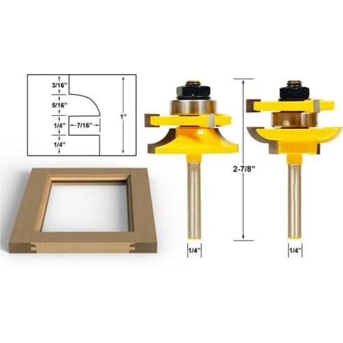 High-grade 1/4*2-7/8 tenon door cabinet round joint cutting edge milling machine woodworking cutter tools cnc router bits