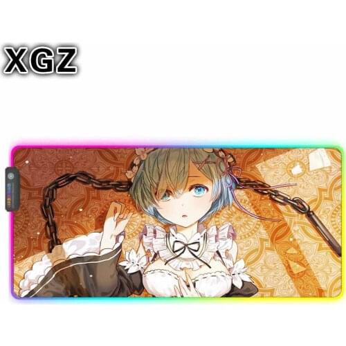 XGZ Re Zero Automata Game Custom Mouse Pad RGB Large Desktop Computer Mouse Pad LED Backlight Colorful XXL Animation Mouse Pad