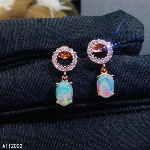 KJJEAXCMY fine jewelry natural opal 925 sterling silver women earrings new Ear Studs support test exquisite