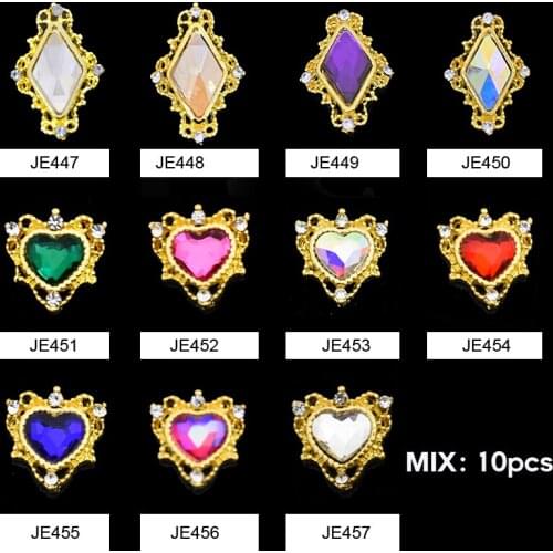 10pcs Colorful AB Rhinestonescrystal glass nail art ornaments 3D Design Jewelry Gems Accessories Manicure Decorations