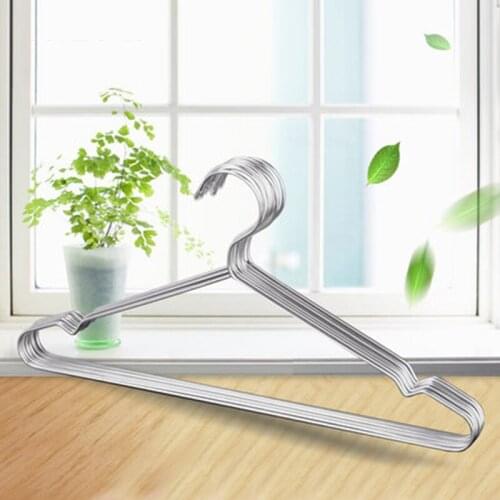 10 pcs/lot 42cm Stainless Steel Hangers for Adult Household Metal Clothes Hanger Dry-wet Clothing Anti-Skid Laundry Drying Rack
