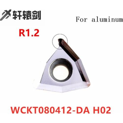 10 pcs WCKT030208 WCKT040208 WCKT050308 WCKT060308 WCKT080412 DA H02 of Aluminum Cutting CNC Lathe Bit Inserts