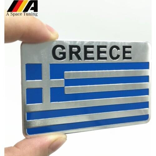 3D Aluminum Alloy Greece National Flag Car Sticker Motorcycle Exterior Decorating Accessories For Suzuki Ford VW Audi BMW Toyota